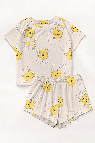 PEMBİŞ HOMEWEAR Kısa Kollu Şort Pijama Takımı Pooh Supersoft Basic Süprem