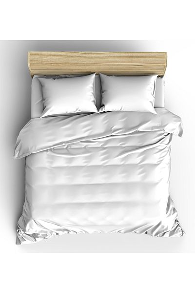 makiteks 100% bumbac alb 200x220+2*(50x70) husă dublă și fată de pernă