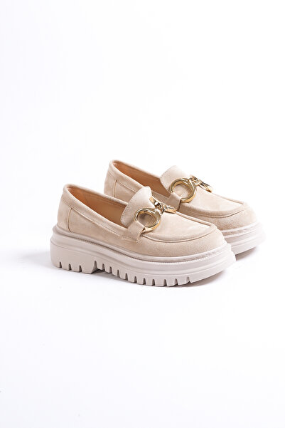 MARSEDO Дамски златни мокасини Huarache с дебела подметка и катарама