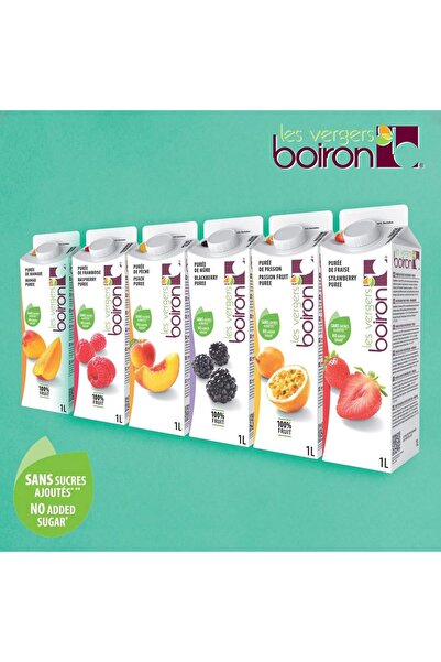 Boiron Les Vergers Boiron Mango Meyve Püresi, 100% Meyve, Tamamen Doğal, Şeker İlavesiz 1 Litre,