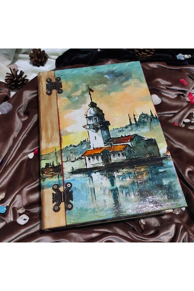 esranbul Kız Kulesi Ahşap Kutu Orijinal Özgün Temalı Tasarım Kitap Kutu