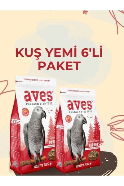 AVES Premium Papağan Yemi 750gr 6Lı