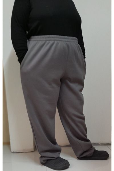 Mertcan Butik Pantaloni de sport afumat de iarnă Raster cu 3 fire, cu talie elastică