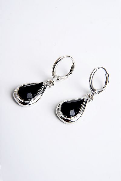 EUROMODA Drop Design Pearl Stone Necklace Earring Set