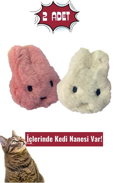 Miyav Cat Toy Set 2 Plush Rabbit Cat Toys with Catnip Cat Toys with Catnip