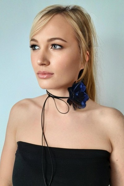 Bijusel Choker Flower Necklace Rose Necklace Chocker Fabric Necklace Leather Lace-up Necklace