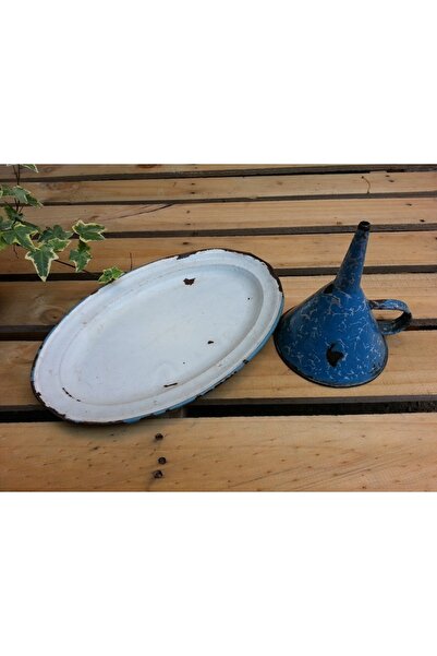 BEGÜLDAN Mavi Ebruli Çinko Tabak-huni Beg_0822