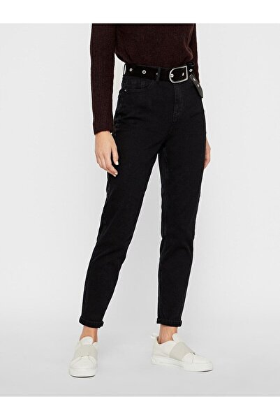 ByCukurovaFrango Mizia Black Colorfast Mom farmerke Ženski Boyfriend Visok st...