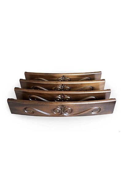 megame Wooden Oval Handmade Carved Okey Set, Luxury Okey Set Stones and Bag Included