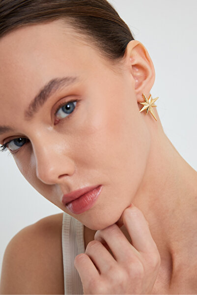 İlraysa 2'li Gold Renk Kuzey Yıldızı Küpe