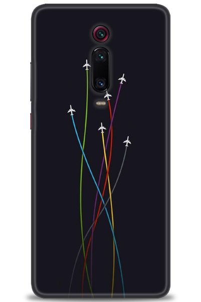 MRCİLETİSİM حافظة هاتف Xiaomi Mi 9T مطبوعة بدقة HD - طائرات + واقي شاشة كامل