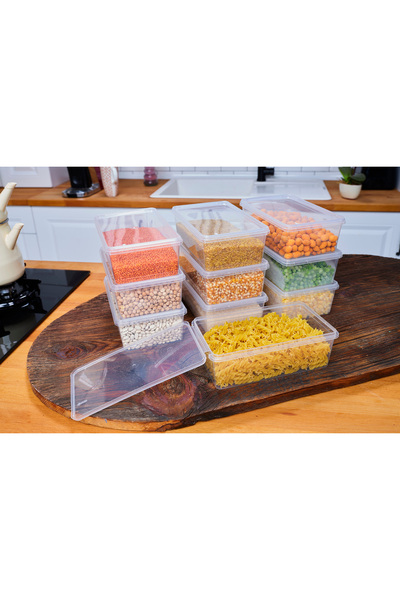 SUPERPUP Plastic Storage 20 Pieces Container Pulses Food Toy, Freezer Coffee with Lock 2 Liters (23X14X8 CM)