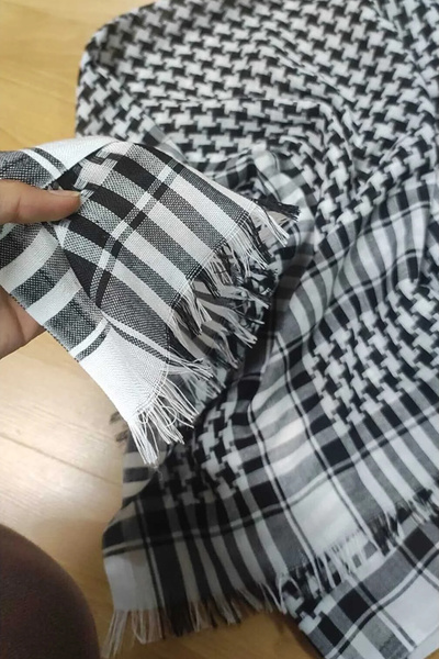 FLORA TEKSTİL Бавовняний хуст, Пошу, Кефія Білий шаль 100x100 Flr23120