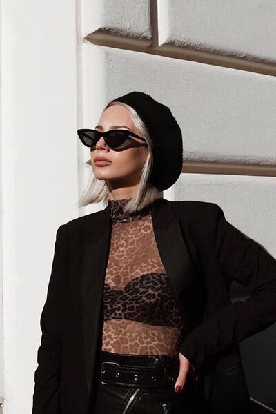 MACERATİ Unisex Cat Eye Siyah Güneş Gözlüğü