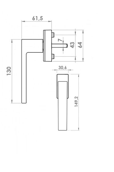 AKSMAR Atlas Window Handle Black