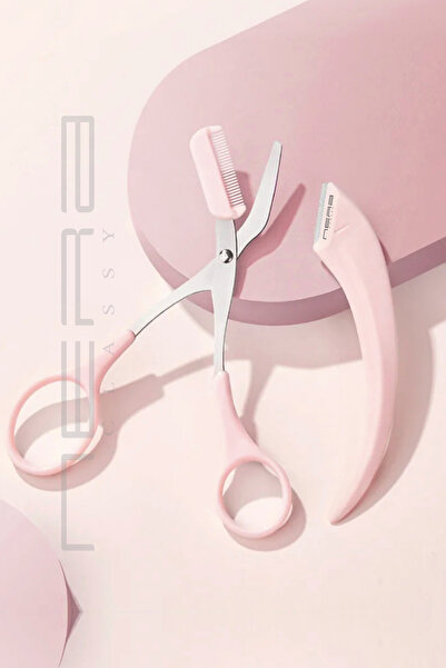 Nera Classy Taraklı Kaş Makası ve Kaş Usturası Seti, Kaş ve Bıyık Makası, Mak...