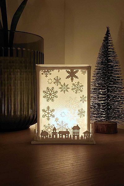 MasPro3D Snow Patterned Led Candle Decorative Lighting