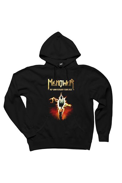 Pisa Art Φούτερ με κουκούλα Manowar 40th Anniversary Tour 2021 Μαύρο φούτερ με κουκούλα
