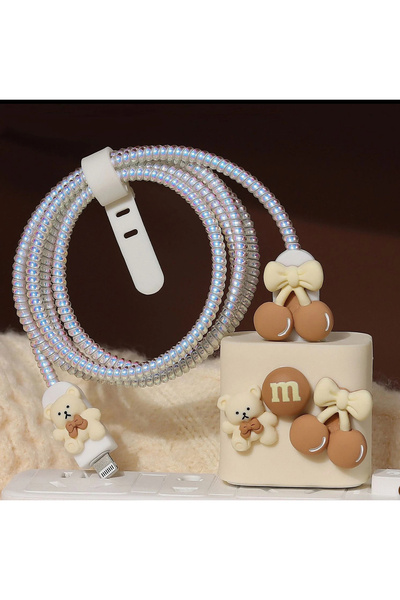 MİMOZA PARK 18w/20w Uyumlu Şarj Aleti Kılıfı, Şarj Kablosu Örme Aparatı, Topa...