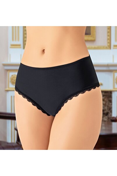 Nathalie Lingerie Crne ženske brazilske gaćice sa križnim elastičnim detaljim...