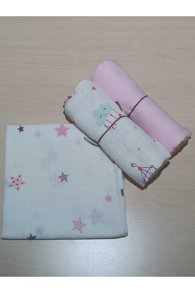 Alpıno ALPINOBABY MUSLIN COVER 85cm*85 cm (3 pieces) 100% COTTON BABY BLANKET