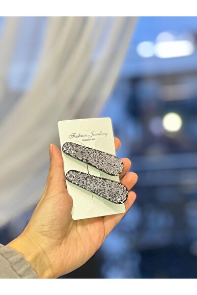 schkırt Üçgen Model Gümüş Siyah Renk Gümüş Kalın Simli Parlak Epoksi Büyük Pe...