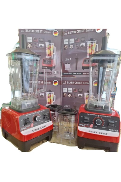 Silver Crest 9000W Cafe Bar Ev Tipi 2.5Lt Çift Sürahi Buz Kırıcı Öğütücü Multifonksiyonel Blender