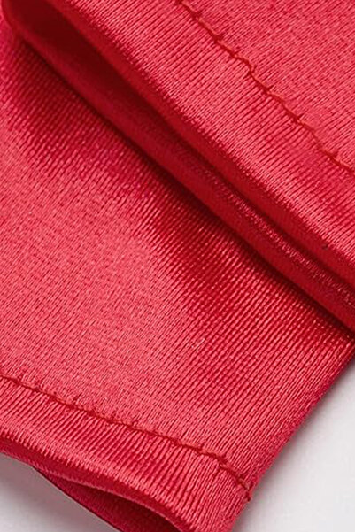 Hayalperest boncuk Long Satin Prom Wedding Gloves Stylish Costume Gloves for Special Occasions Red