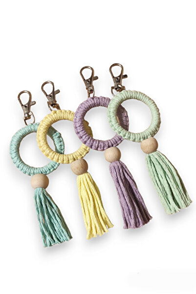 nftart.design 12 قطعة من سلسلة مفاتيح المكرمية المصنوعة يدويًا للمناسبات الخاصة