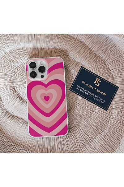 Flashy Shop Realme 5İ / 6İ Uyumlu Pembe Kalpler Tasarımlı Şeffaf Kılıf