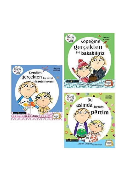 Turkuvaz كتب قصص تشارلي ولولا للأطفال من سن 3 إلى 6 سنوات، 3 كتب مع ملصقات