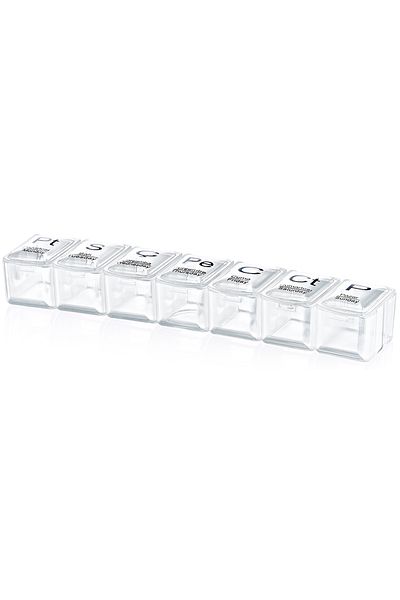 Emofom Weekly Medicine Box 7 Compartments Medicine Container Pill Storage Container (3.5 X 17 X 2.5 CM)