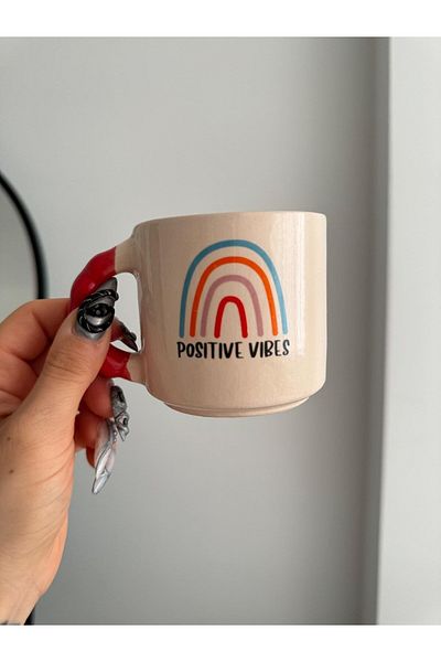 Planet Butik Positive Vibes Mug with Bead Handle