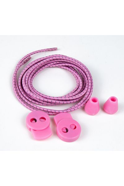 AiryFooT Smart Laces, Practical Elastic Shoelaces 100 Cm (Pink Striped)