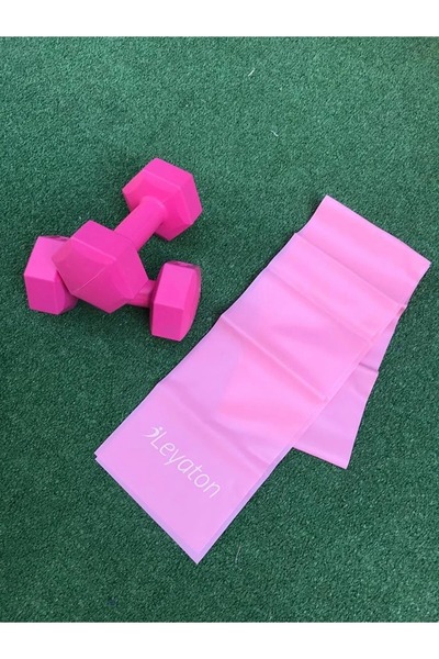 Clifton Dambıl Seti (1 Kg X 2 Adet)/ Pilates Bandı (Fuşya)