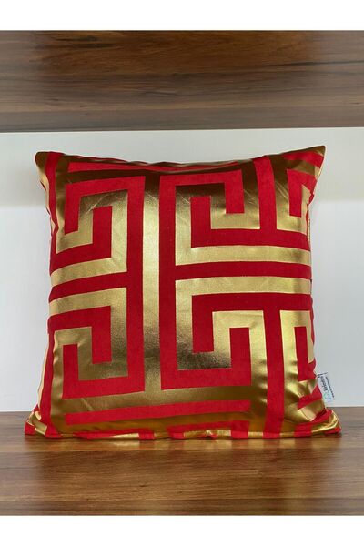 KIRLENTİM Червоний фон Лабіринт Золота фольга Чохол для подушки