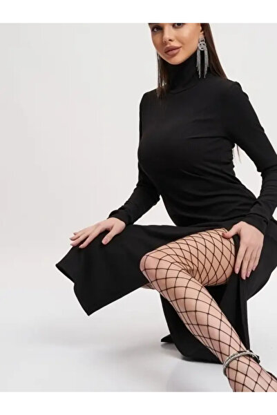 MİSTİRİK Sorano Model - Large Mesh Black Thin Stockings Pantyhose Patterned