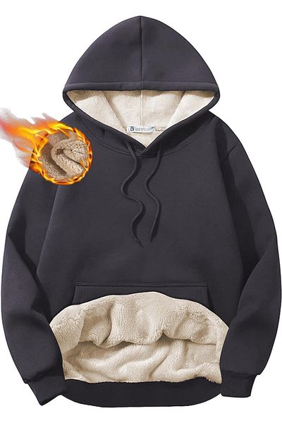 GHASSY CO. Ghassy Co. Men's Ultra Thermal Hooded Sherpa Lined Kangaroo Pocket Sweatshirt