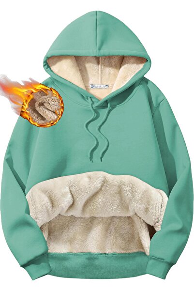 GHASSY CO. Ghassy Co. Ανδρική φούτερ με κουκούλα Sherpa με επένδυση από καγκουρό