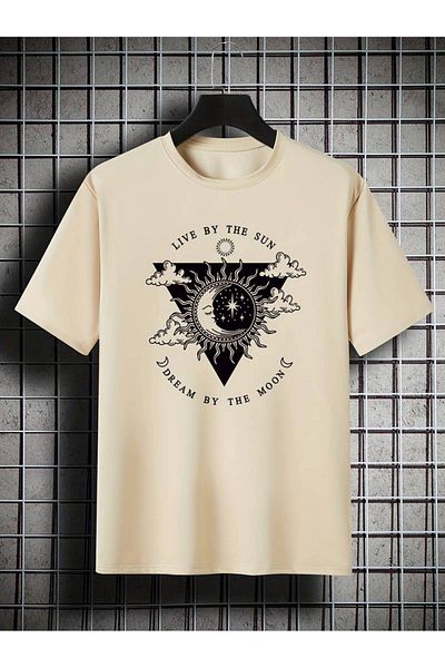 NOFLEN Μπλουζάκι Unisex Sun Printed Oversize 100% βαμβάκι