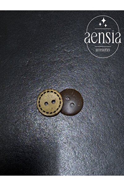 aensia Buton Cocoonat de nucă de cocos real cu detaliu de cusătură cu laser în jurul lui Buton cu gaură dreaptă 20 dimensiuni - Pachet de 10 butoane