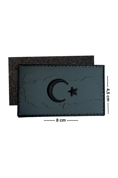 Megas Etiket Cırtlı - Türk Bayrağı Kauçuk/Silikon Arma