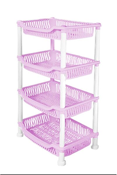 Tiesa Home Plastik 4 Katlı Sebzelik Patates Soğan Meyve Sepeti Lila gk