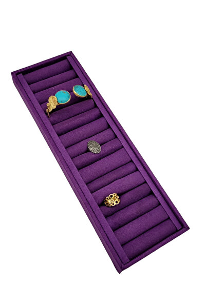 Aydın Decor New Domestic Suede Purple Sausage Bracelet & Handcuffs & Ring Tab...