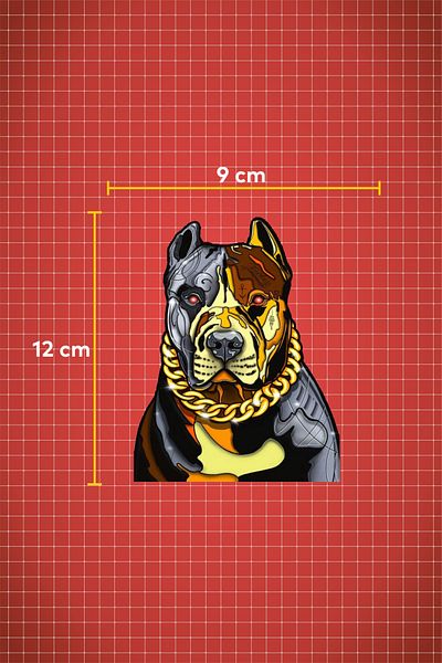 Quart Aksesuar 12 x 9 cm Autocolant Pitbull cu guler de aur Autocolant pentru cască de mașină pentru laptop