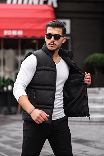 S&M CLOTHİNG Vestă pufă pentru bărbați, impermeabilă și rezistentă la vânt, s...