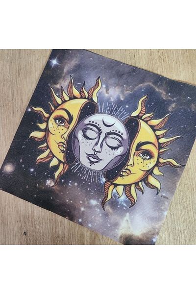 fırsatlar diyarı Astrology Sun And Moon Tarot Altar Cloth / Tarot Cover 75x75 Cm