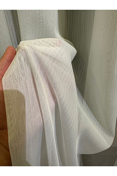 HomeTex Bambu Şantuklu Ütü Istemez Kırışmaz Tül Perde 1/3 Pileli Tül