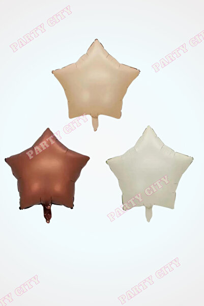 Party City 3 قطع ريترو باستيل كريم كراميل لون الشوكولاتة ستار بالون مجموعة عي...