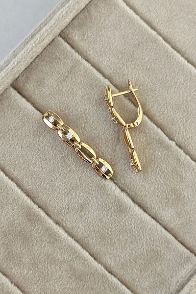 MyladyAccessoriess حجر مفصل سلسلة متدلية نموذج أقراط الصلب